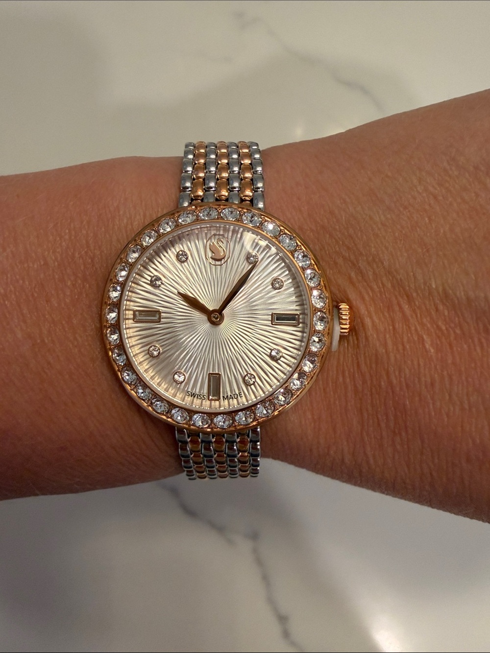 Swarovski Rose Gold & Stainless Steel Watch